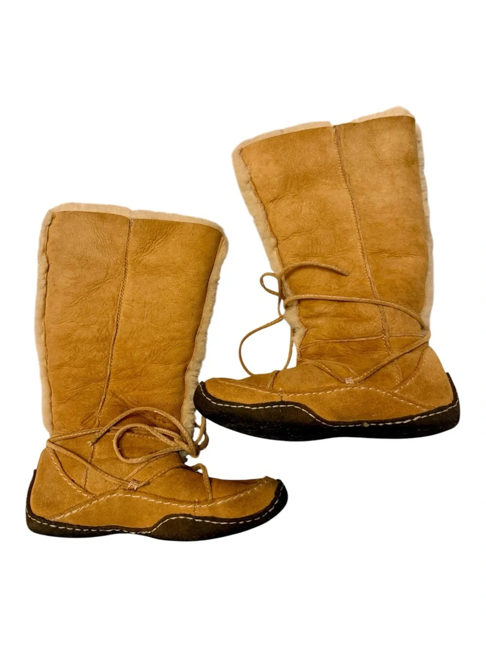 SOREL Kaska Shearling Suede Women’s Winter Boots size 9 Tan Y2K Moccasin Boot